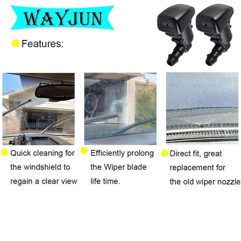 WayJun 8S4Z17603AA Windshield Washer Nozzle Water Jet Compatible with 2008-2011 Ford Focus 2007-2011 Edge 2007-2010 Lincoln MKX Base Premium Sport - Image 5